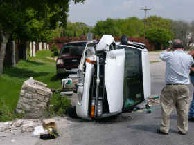 A truck ran into our mailbox